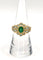 Bague 54 Bague Marguerite Vintage or jaune, émeraude et diamants 58 Facettes