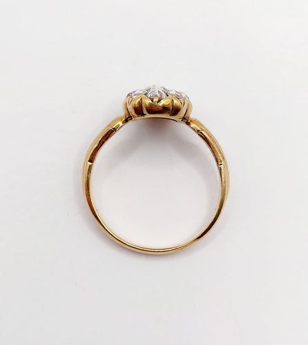 Bague 55 Bague marquise victorienne diamants taillés en roses en or 18k 58 Facettes A06438