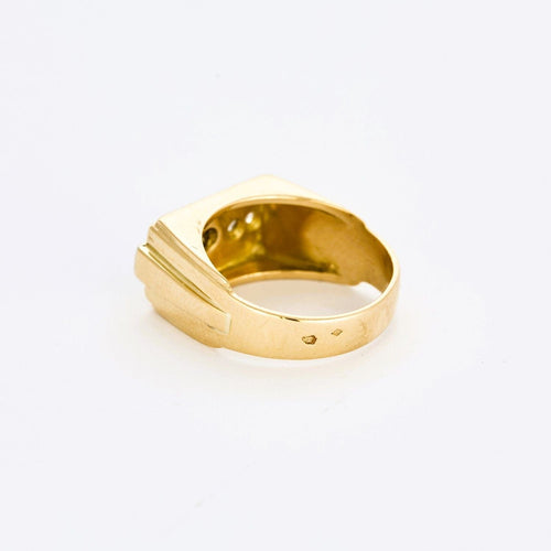 Bague 51 Bague Tank diamants or jaune et platine 58 Facettes