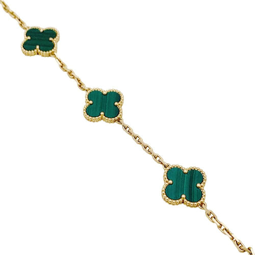Bracelet Bracelet Van Cleef & Arpels, "Vintage Alhambra", or jaune, malachite. 58 Facettes 35165
