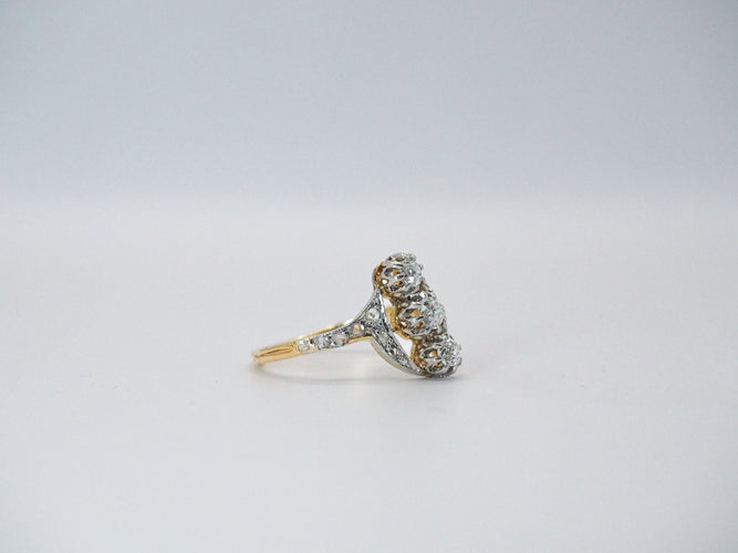 Bague 54 Bague ancienne or jaune diamants 58 Facettes 4249