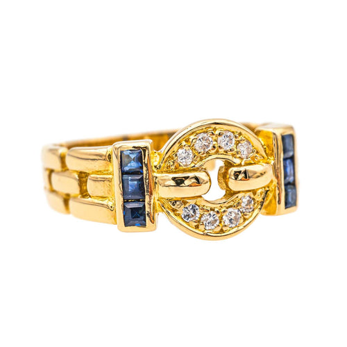 Bague 54 Bague  Or jaune Diamant, Saphir 58 Facettes 3804083CN