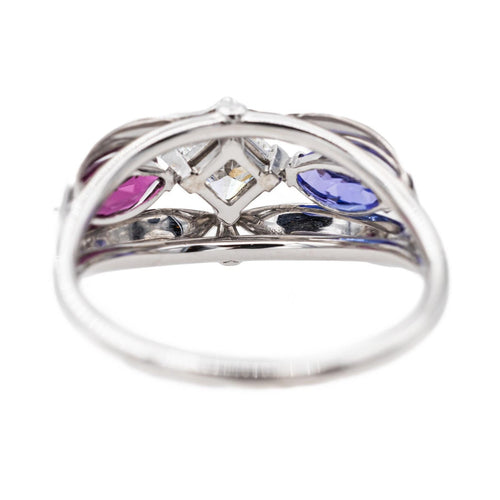 Bague 56 Bague Or blanc Diamant, Tanzanite, Grenat 58 Facettes 3494226RV