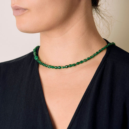 Collier Collier perles d'Émeraudes et or jaune 58 Facettes B240754