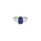 Bague 53 Bague or blanc, saphir radiant et diamants 58 Facettes