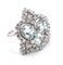 Bague 57 Bague en or blanc avec aigue-marine et diamants 58 Facettes