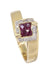 Bague 58 Bague moderne or jaune rubis diamants 58 Facettes 091411