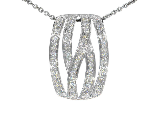Pendentif Pendentif design en or blanc avec diamants taille brillant 58 Facettes 2242