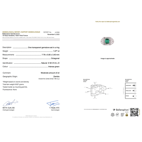 Bague 53 Bague, or blanc, platine, émeraude, diamants. 58 Facettes 32224