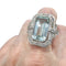 Bague SORTIJA ESTILO ART DECO de PLATINO con AGUAMARINA y DIAMANTES 58 Facettes Q222B