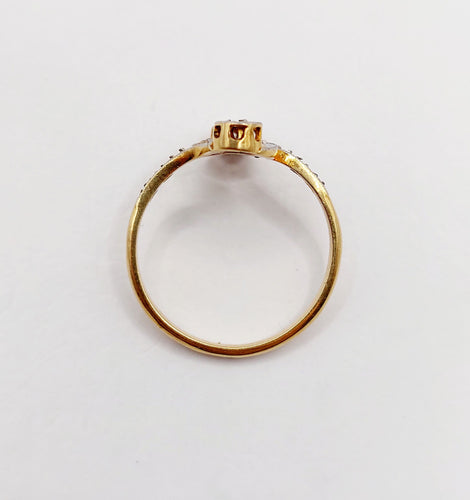 Bague 53 Bague toi et moi antique en or 18k et diamants taille roses 58 Facettes A06396