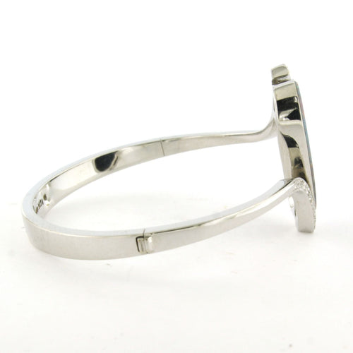 Bracelet Bracelet en or blanc avec opale et diamants taille simple 58 Facettes