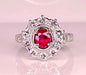 Bague 51 Bague marguerite or blanc rubis et diamants 58 Facettes AB413