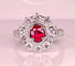 Bague Bague marguerite or blanc rubis et diamants 58 Facettes AB413