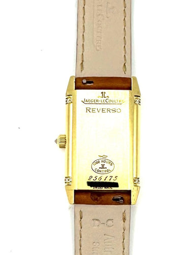 Montre JEAGER_LECOULTRE. Collection "REVERSO DUETTO", montre de dame en or jaune 58 Facettes