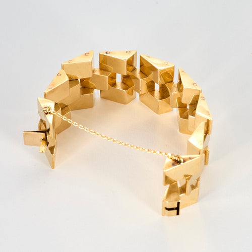 Bracelet Important bracelet Tank en or jaune 58 Facettes