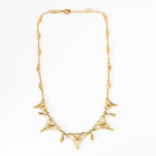 COLLIER COLLERETTE ART DECO EN OR 58 Facettes M8656