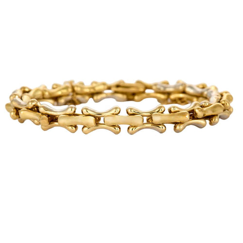 Bracelet Bracelet or jaune et gris 58 Facettes CHAL0324