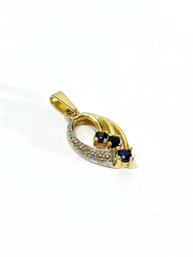 Pendentif Pendentif or, diamant, saphirs 58 Facettes