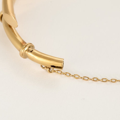 Bracelet Bracelet en or rose à motif de bambou 58 Facettes LAN1507