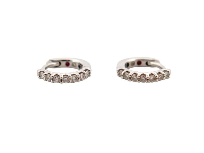 Boucles d'oreilles deux mono boucle d'oreille juliette j0485w 10mm en or blanc & diamants 58 Facettes 266850