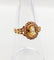 Bague marguerite antique citrine et perles en or rose 18k (circa 1900)