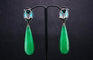 Boucles d'oreilles Boucles d'oreilles en or noir avec embellissements d'amazonite, de jade et de saphir 58 Facettes