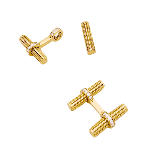Boutons de manchette Boutons de manchette VAN CLEEF ET ARPELS, or jaune et diamants. 58 Facettes 34578