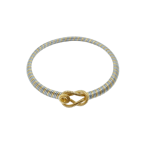 Collier CARTIER - Collier Nœud d'Hercule en or jaune et acier avec citrine ovale 58 Facettes 22806