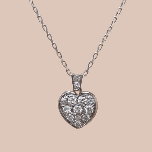 Pendentif Coeur Vintage Diamants 0.80 carat 58 Facettes 750012