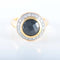 Bague BAGUE OR JAUNE 14K HEMATITE DIAMANTS ET MOISSANITES 58 Facettes LP 921