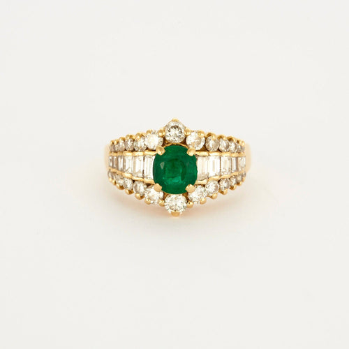 Bague 58 Bague Jarretière Emeraude Diamants 58 Facettes LP33/10