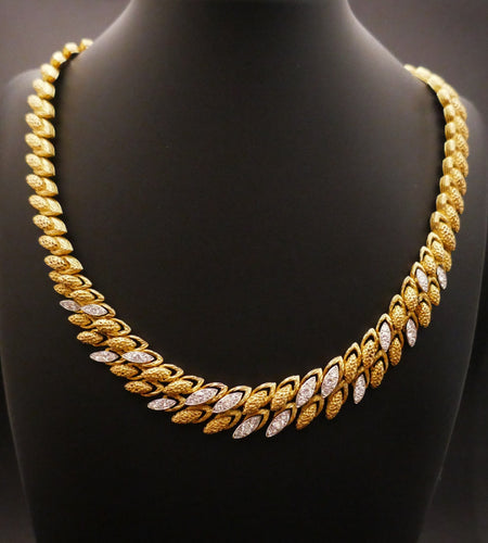 Collier André VASSORT , Important Collier Diamants, Or Jaune Et Platine, Vers 1970. 58 Facettes B92-05