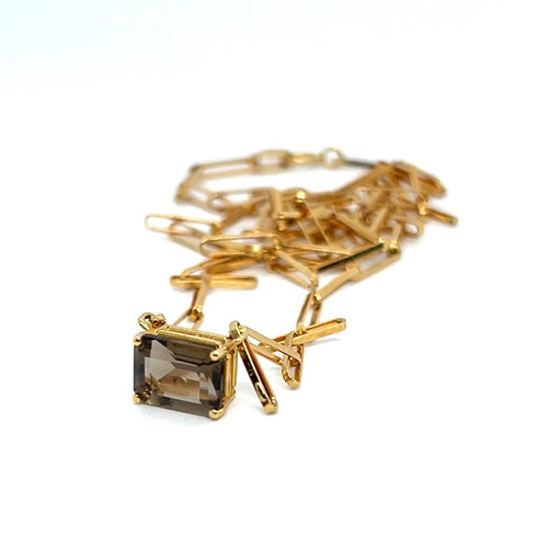 Collier Collier en Or Jaune et Quartz Fumé 58 Facettes