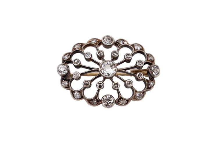 Art Nouveau brooch with 1.30ct diamonds, 1st half of the 20th century 58 Facettes 9500
