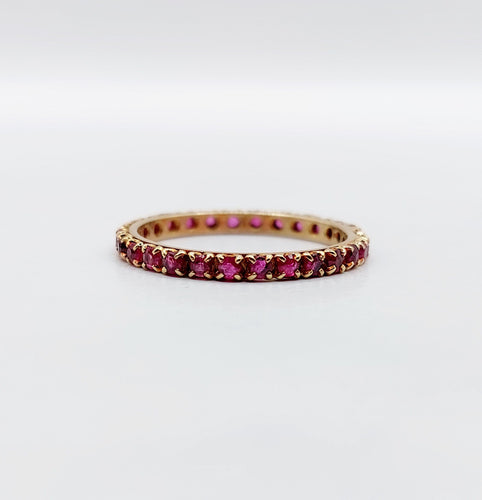 Bague 50 Alliance américaine or rubis ronds (circa 1950) 58 Facettes A05473