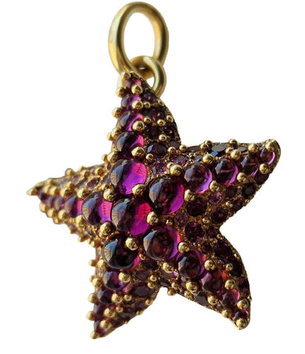 Pendentif POMELLATO - Pendentif Étoile de Mer Or Jaune Améthystes et Rhodélites 58 Facettes