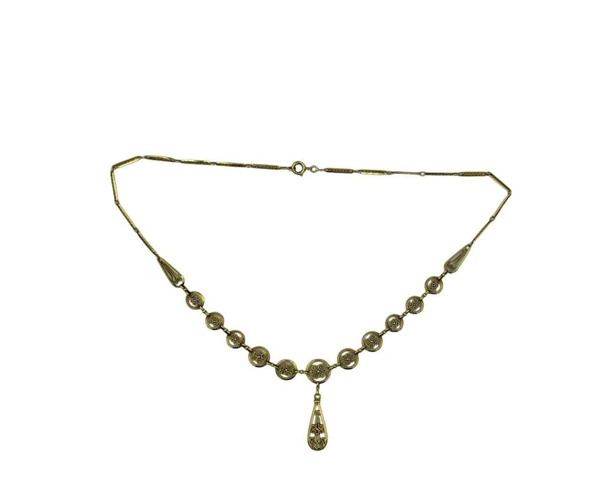 Collier Collier ancien or jaune filigrane 58 Facettes