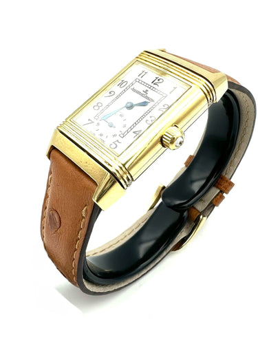 Montre JEAGER_LECOULTRE. Collection "REVERSO DUETTO", montre de dame en or jaune 58 Facettes