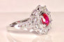 Bague Bague marguerite or blanc rubis et diamants 58 Facettes AB413