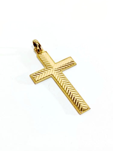 Pendentif Croix en or rose 58 Facettes