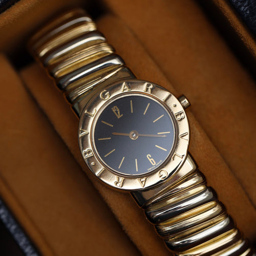 Montre Montre Bulgari BB23 2T en or 18 carats deux tons – Quartz – 88,50 g – Vers 2000 – Bracelet rigide ouvert 58 Facettes