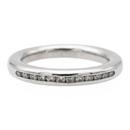 Bague 52 Bague Demi alliance Or blanc Diamant 58 Facettes 1137995CN