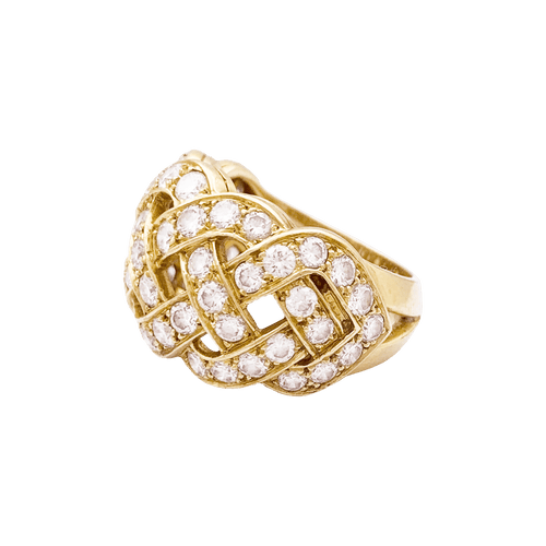 Bague 54 Bague Van Cleef & Arpels, « Tresse », or jaune 750/000, diamants. 58 Facettes 34702