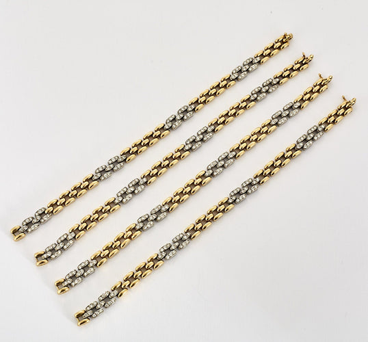 Bracelet Cartier. Collection Maillon Panthère. Rare Collier à transformation pouvant former Bracelet en or de deux couleurs et diamants. 58 Facettes 58FC18