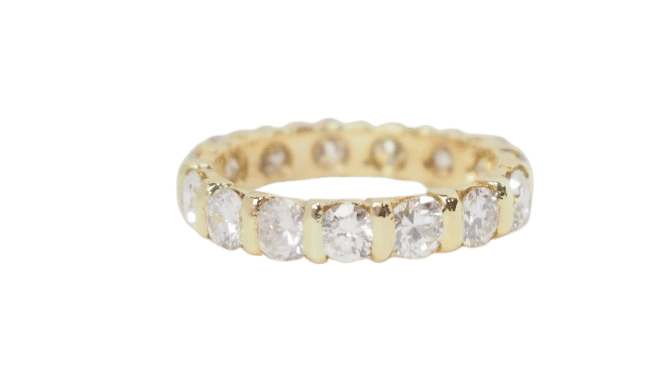 Bague 51 Alliance américaine en or jaune et diamants 2,40cts 58 Facettes 31354