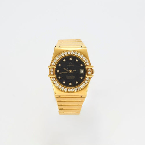 Montre OMEGA - Constellation -  Montre de dame or jaune, onyx et diamants 58 Facettes RL30