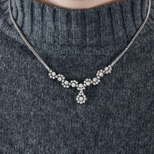 Collier parrure or blanc diamant 58 Facettes