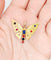 Pendentif Pendentif or rose papillon, pierres de couleur et perles 58 Facettes A05324