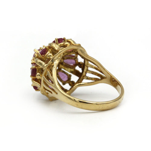 Bague 55 Bague - Or jaune, saphirs rose et diamants 58 Facettes 1214